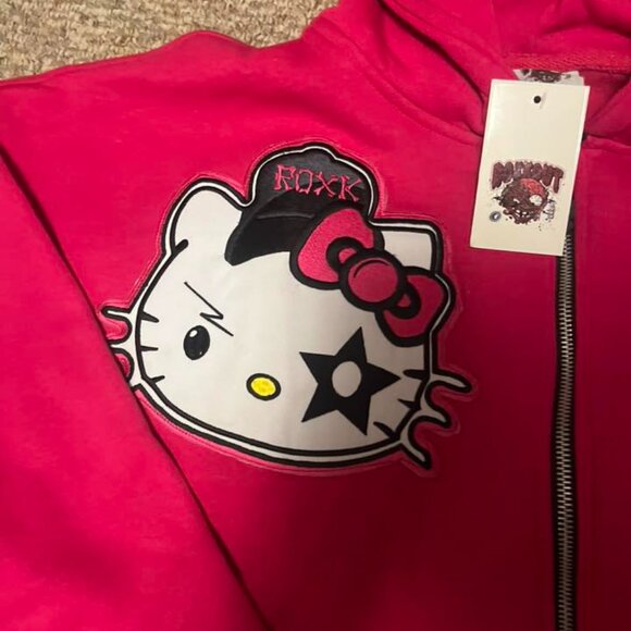 Women's Hello Kitty "Roxk Out" Zip Up Hoodie - 2XL - New - Picture 4 of 10